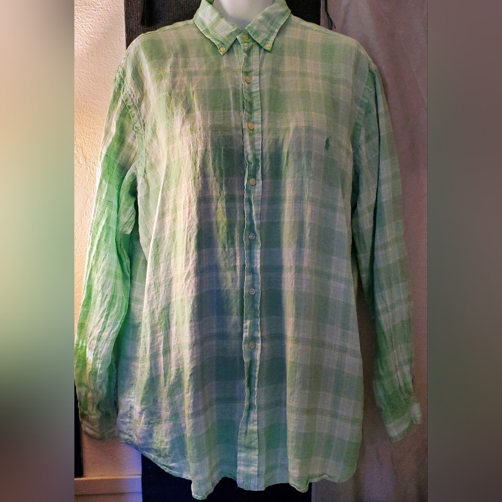 Men's Ralph Lauren Blue Label Linen  Shirt. XL Tall.